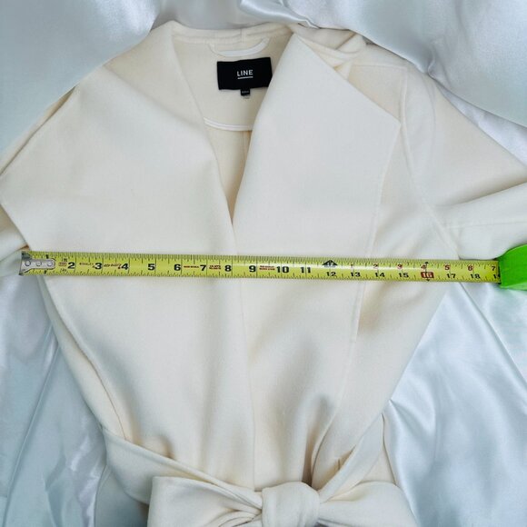 Line "Meghan" Coat - Ivory Wool Wrap Peacoat - Size M - Picture 7 of 12